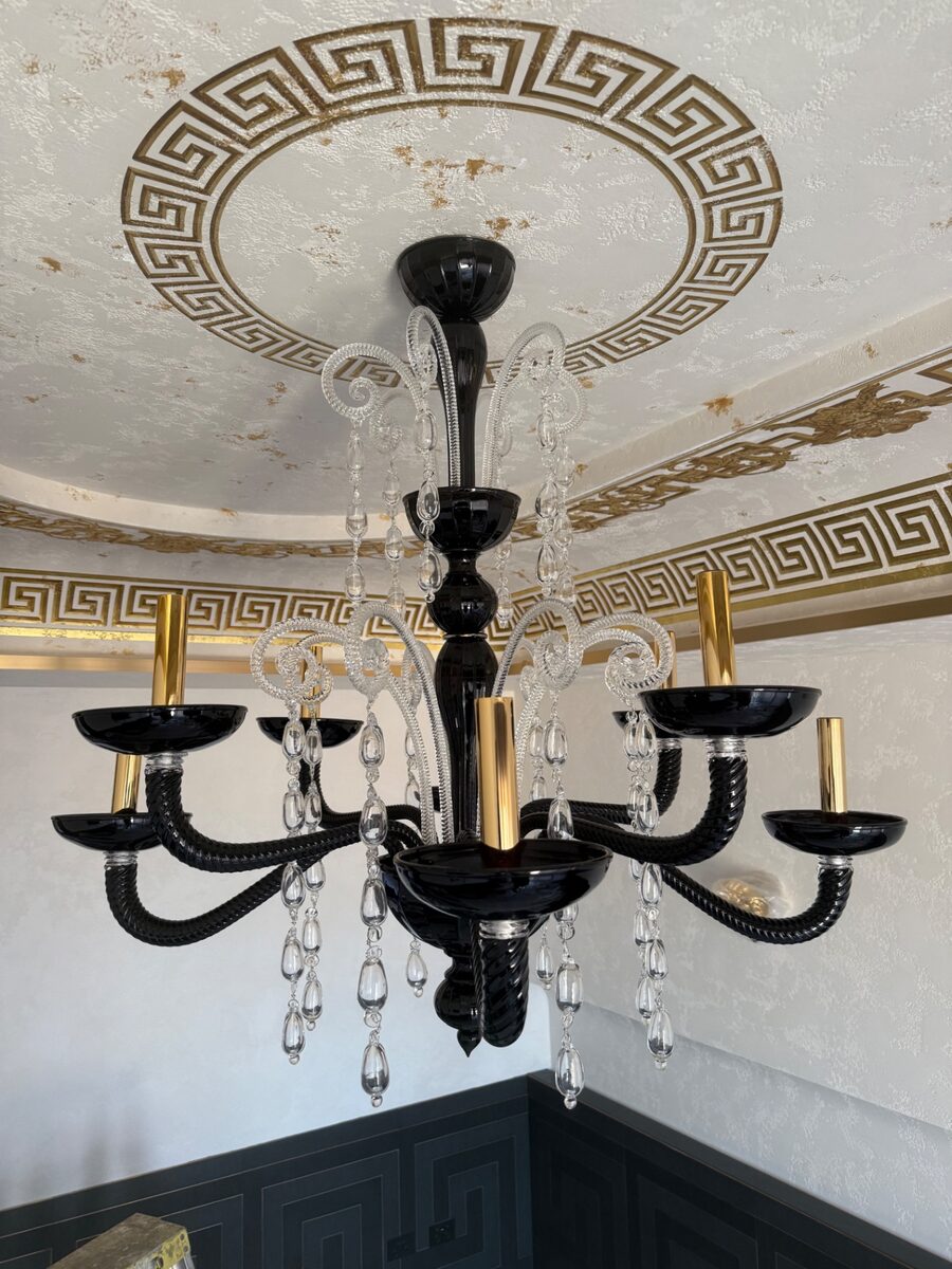 LED strip lighting in an arched feature wall