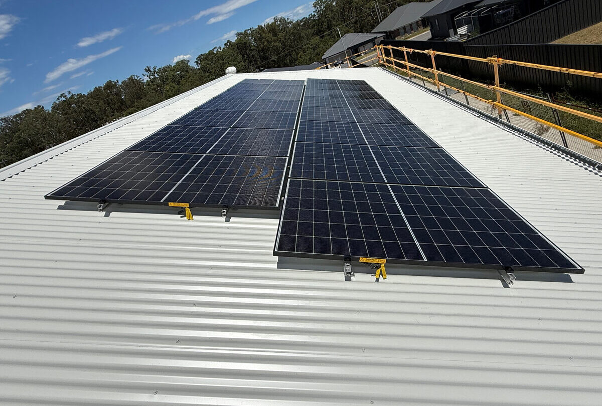 Rooftop solar panel installation